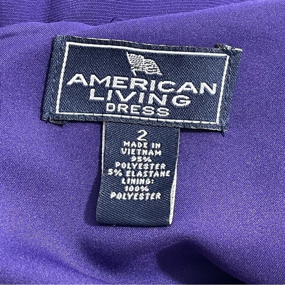 NWT American Living Purple Sheath Dress Ruched Fitted Size 2 Sleeveless - Picture 8 of 9